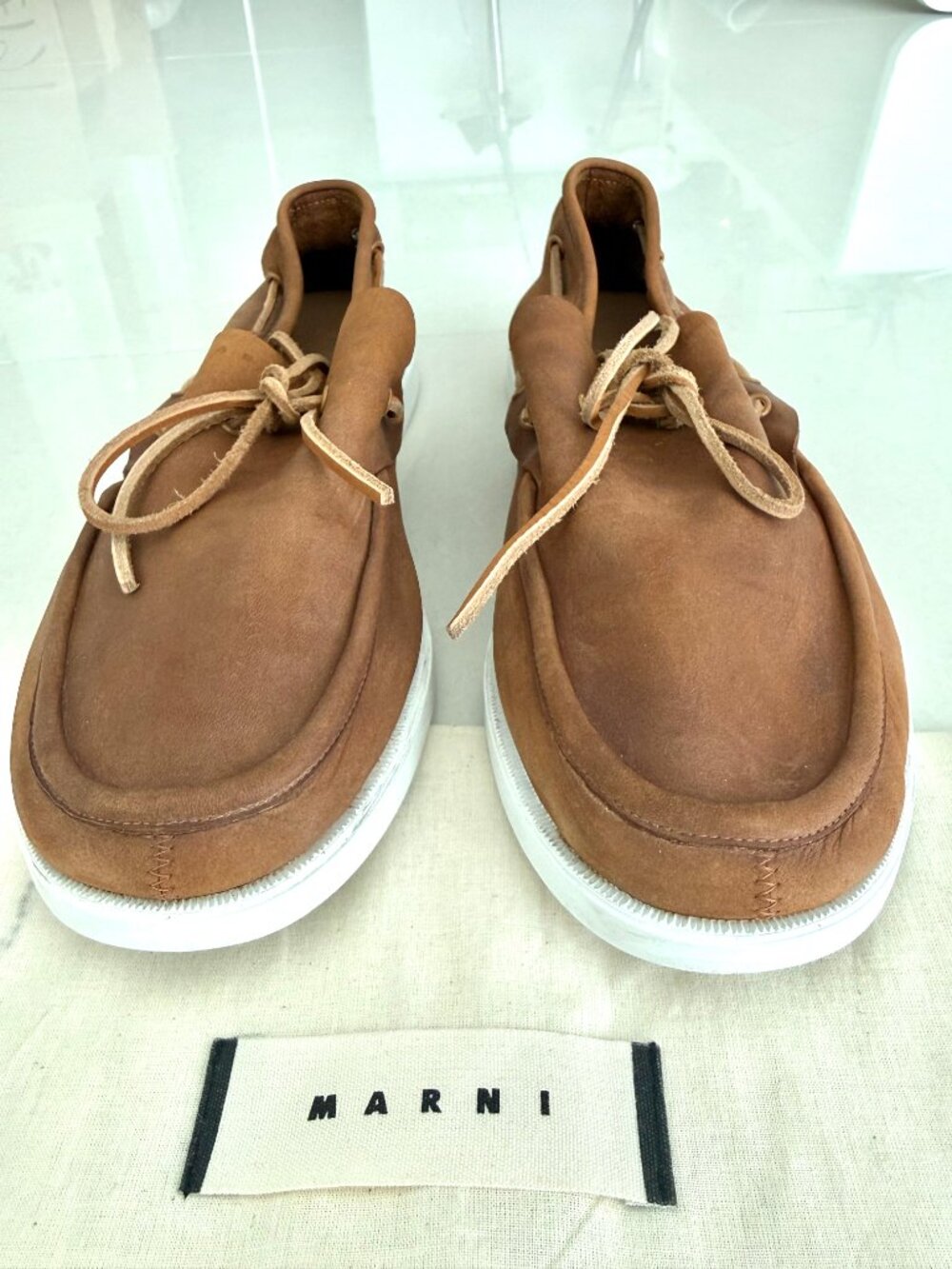 MARNI Tan Nubuck Boat Shoes IT 39 / US 9 - Picture 2 of 12